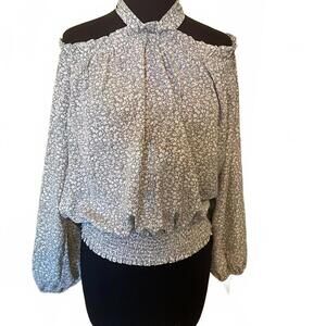 Off the Shoulder Halter Neck Tie Blouse